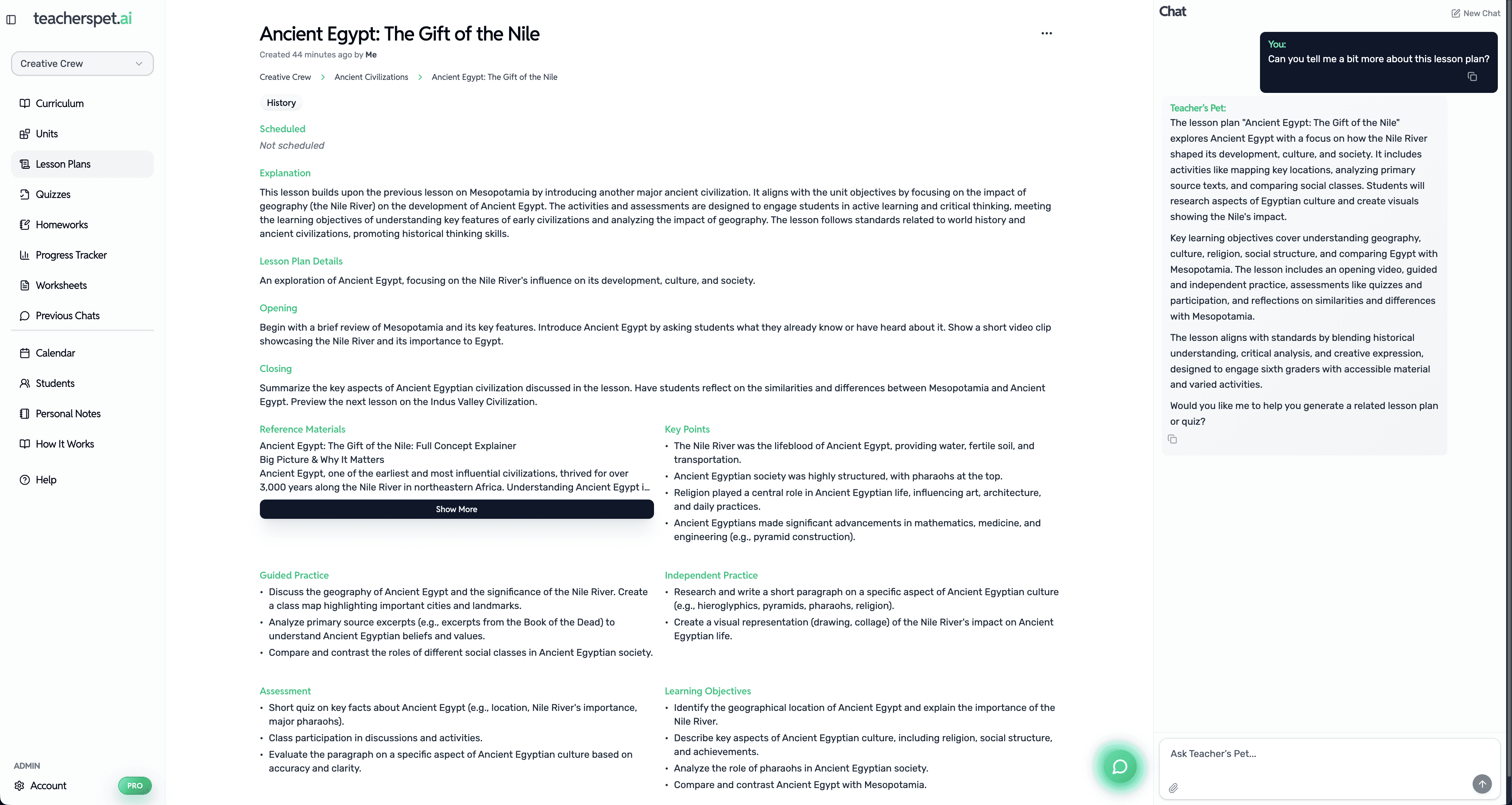 Lesson & worksheet — builder — So you know what to teach, how to teach it, and how it looks on the page